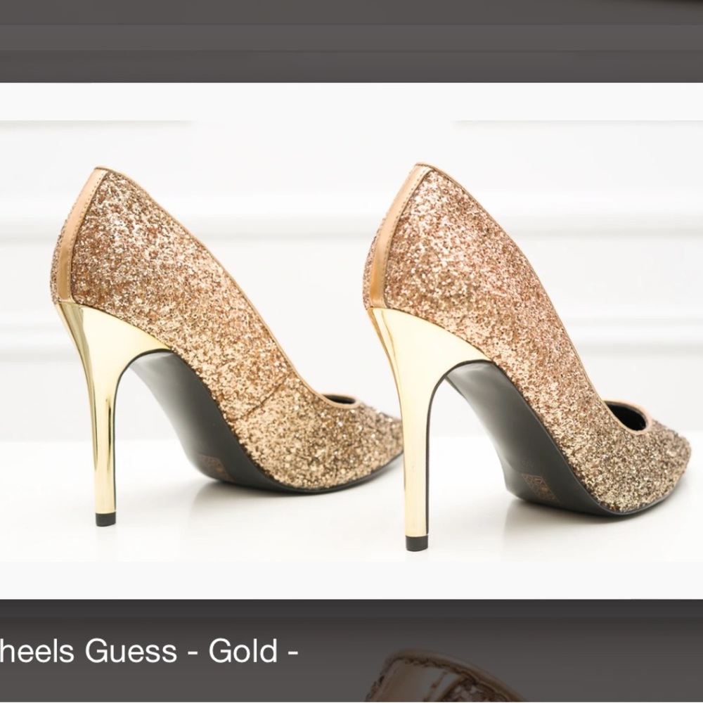 Guess Italian fashion paradise gold 👠 heels - Picture 5 of 8
